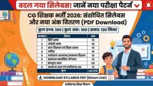 CG Teacher Vacancy 2026 Syllabus