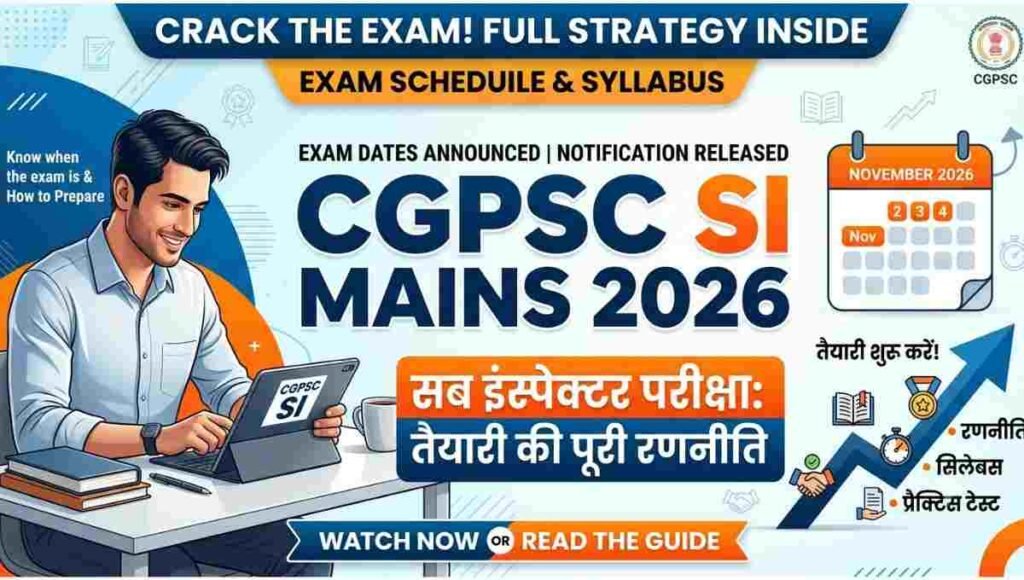 CGPSC SI Mains 2026 Notification Released