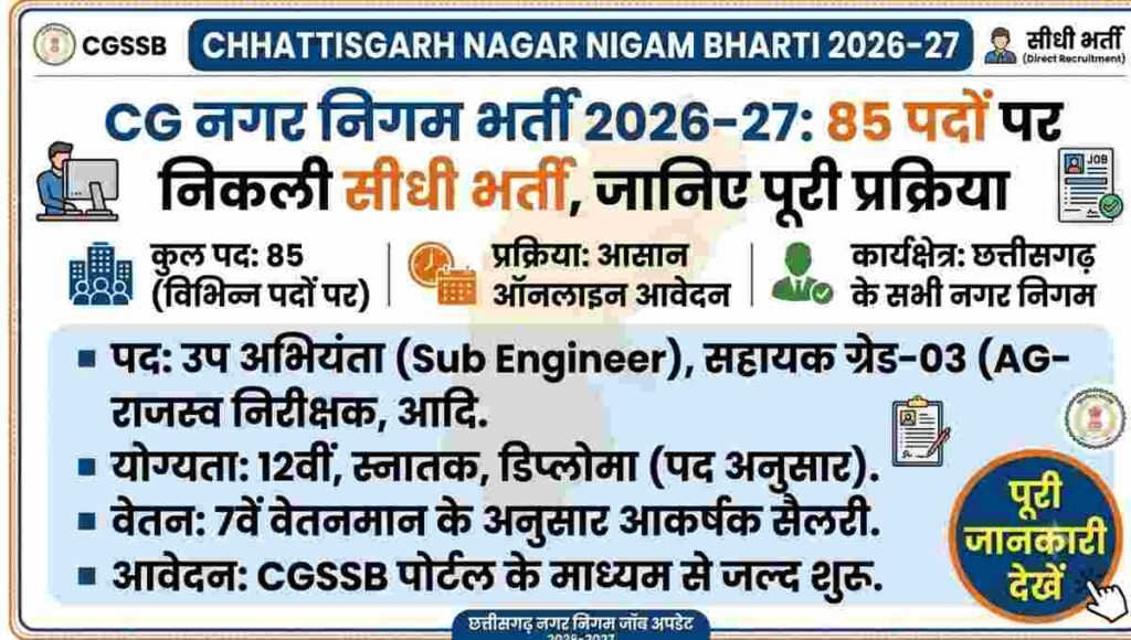 CG Nagar Nigam Bharti 2026-27