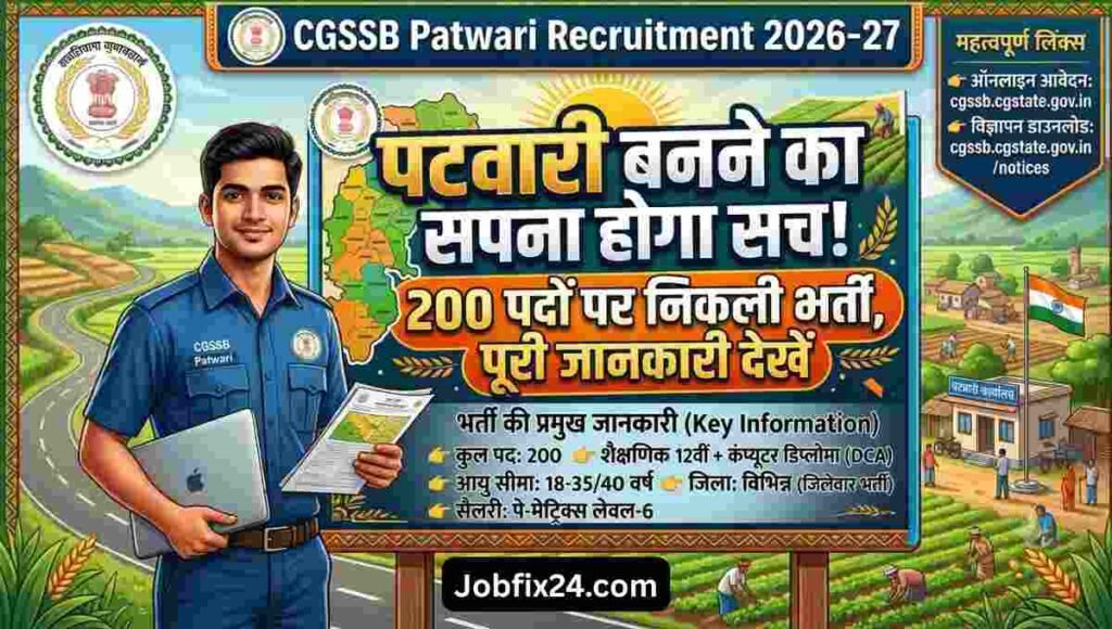 CGSSB Patwari Recruitment 2026-27